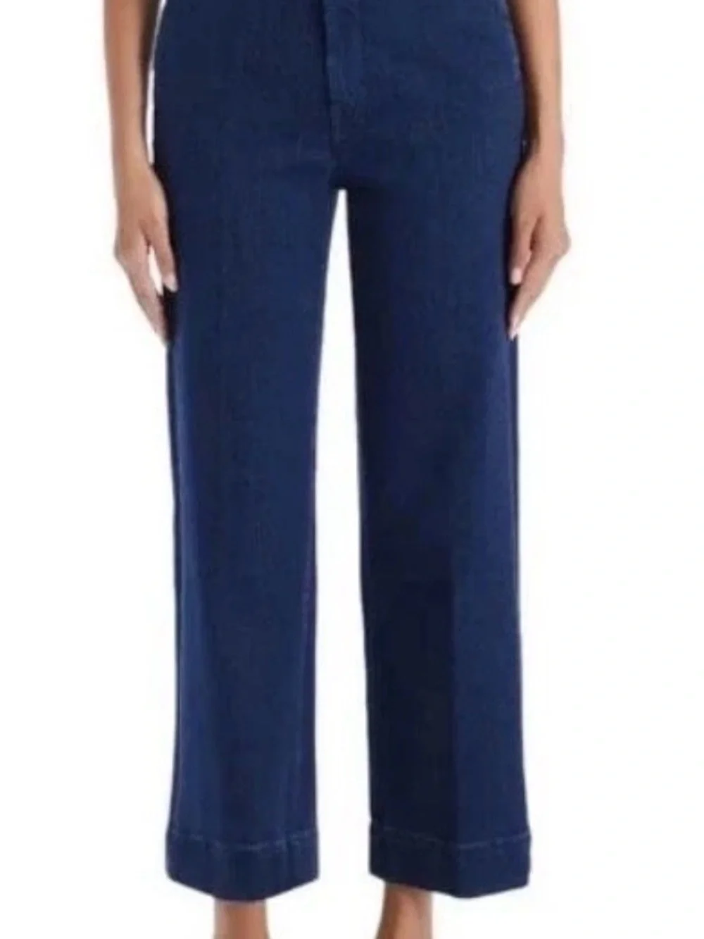 MOTHER Navy High-Rise Wide-Leg Jeans - Picture 3 of 11